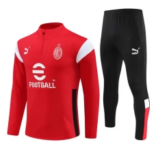 AC Milan Ensemble Sweat d'entraînement 2023/24 - 1-4 Zip Rouge Noir
