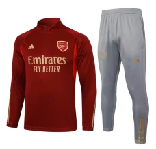 Arsenal Ensemble Sweat d'entraînement 2023/24 - 1-4 Zip Dark Rouge