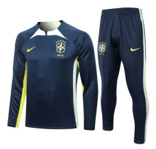 Brésil Ensemble Sweat d'entraînement 2023/24 - 1-4 Zip Bleu