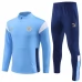 Enfant Manchester City Ensemble Sweat d'entraînement 2023/24 - 1-4 Zip Bleu