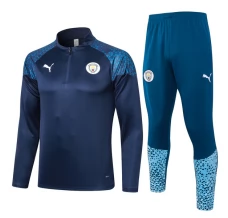 Enfant Manchester City Ensemble Sweat d'entraînement 2023/24 - 1-4 Zip Bleu