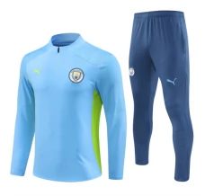 Enfant Manchester City Survêtement 2024/25 - 1-4 Zip Bleu Vert