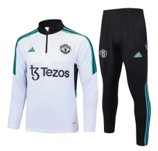 Enfant Manchester United Ensemble Sweat d'entraînement 2023/24 - 1-4 Zip Blanc