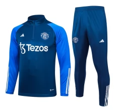 Enfant Manchester United Ensemble Sweat d'entraînement 2023/24 - 1-4 Zip Bleu