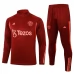 Enfant Manchester United Ensemble Sweat d'entraînement 2023/24 - 1-4 Zip Dark Rouge