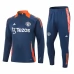 Enfant Manchester United Survêtement 2024/25 - 1-4 Zip Bleu Marine Orange