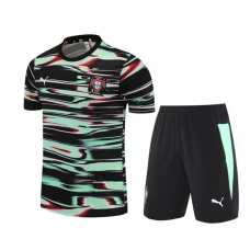 Enfant Portugal Ensemble Maillot d'entraînement 2025/26 - Shorts Noir Vert