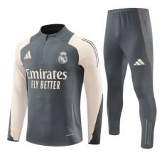 Enfant Real Madrid Survêtement 2024/25 - 1-4 Zip Gris