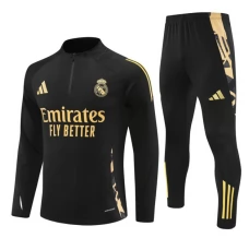 Enfant Real Madrid Survêtement 2024/25 - 1-4 Zip Noir Gold Enfant Real Madrid Survêtement 2024/25 - 1-4 Zip Noir Gold