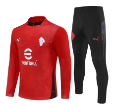 Ensemble Sweat d'entraînement AC Milan 2025/26 - 1-4 Zip Rouge