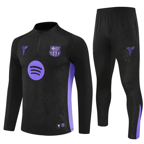 Ensemble Sweat d'entraînement FC Barcelone 2025/26 - 1-4 Zip Noir Ensemble Sweat d'entraînement FC Barcelone 2025/26 - 1-4 Zip Noir