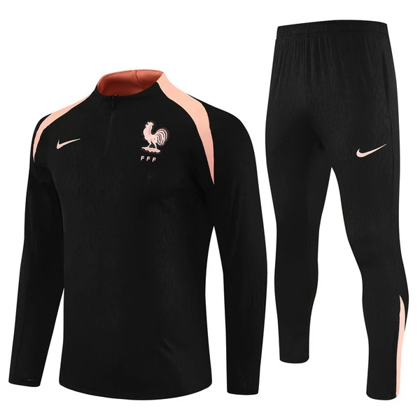 Ensemble Sweat d'entraînement France Enfant 2025/26 - 1-4 Zip Noir Ensemble Sweat d'entraînement France Enfant 2025/26 - 1-4 Zip Noir