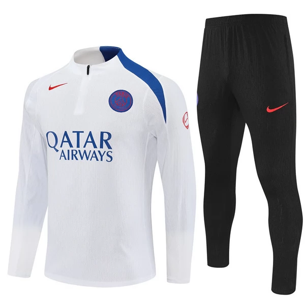 Ensemble Sweat d'entraînement Paris Saint Germain Enfant 2025/26 - 1-4 Zip Blanc Ensemble Sweat d'entraînement Paris Saint Germain Enfant 2025/26 - 1-4 Zip Blanc
