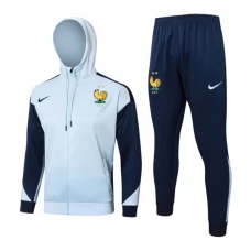 France Ensemble Veste d'entraînement 2024/25 - Capuche Light Bleu
