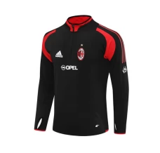 Haut d'entraînement AC Milan 2004-05 - 1-4 Zip Retro Noir