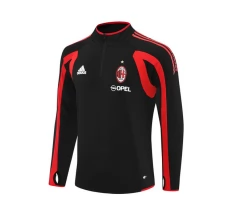 Haut d'entraînement AC Milan 2005-06 - 1-4 Zip Retro Noir
