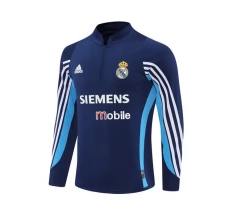Haut d'entraînement Real Madrid 2003-04 - 1-4 Zip Retro Bleu