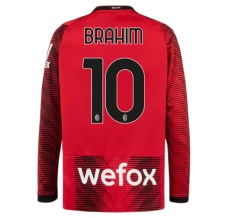 Maillot de Foot AC Milan Brahim 10 Tenue Domicile 2023/24 Manche Longue