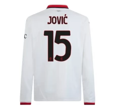 Maillot de Foot AC Milan Jović 15 Tenue Extérieur 2024/25 Manche Longue