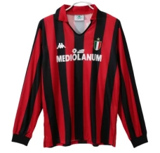 Maillot de Foot AC Milan Tenue Domicile Retro 1988-89 Manche Longue