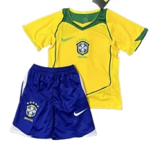Maillot de Foot Brésil Enfant Tenue Domicile Retro 2004