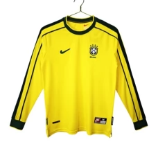Maillot de Foot Brésil Tenue Domicile Retro 1998 Manche Longue