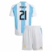 Maillot de Foot Copa América 2024 Argentine Dybala 21 Enfant Tenue Domicile
