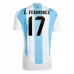 Maillot de Foot Copa América 2024 Argentine E.Fernandez 17 Tenue Domicile