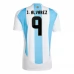 Maillot de Foot Copa América 2024 Argentine J.Alvarez 9 Tenue Domicile