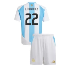 Maillot de Foot Copa América 2024 Argentine L.Martinez 22 Enfant Tenue Domicile