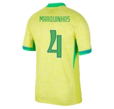Maillot de Foot Copa América 2024 Brésil Marquinhos 4 Tenue Domicile