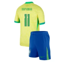 Maillot de Foot Copa América 2024 Brésil Raphinha 11 Enfant Tenue Domicile