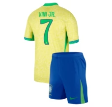 Maillot de Foot Copa América 2024 Brésil Vini Jr. 7 Enfant Tenue Domicile