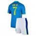 Maillot de Foot Copa América 2024 Brésil Vini Jr. 7 Enfant Tenue Extérieur