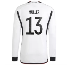 Maillot de Foot Coupe du monde 2022 Allemagne Müller 13 Tenue Domicile Manche Longue