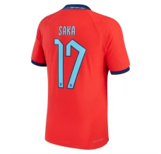 Maillot de Foot Coupe du monde 2022 Angleterre Saka 17 Tenue Extérieur