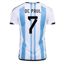 Maillot de Foot Coupe du monde 2022 Argentine De Paul 7 Tenue Domicile