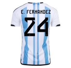 Maillot de Foot Coupe du monde 2022 Argentine E.Fernandez 24 Tenue Domicile