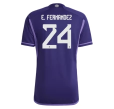 Maillot de Foot Coupe du monde 2022 Argentine E.Fernandez 24 Tenue Extérieur