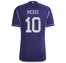 Maillot de Foot Coupe du monde 2022 Argentine Messi 10 Tenue Extérieur