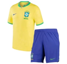 Maillot de Foot Coupe du monde 2022 Brésil Enfant Tenue Domicile