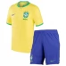 Maillot de Foot Coupe du monde 2022 Brésil Enfant Tenue Domicile