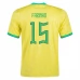 Maillot de Foot Coupe du monde 2022 Brésil Fabinho 15 Tenue Domicile