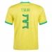 Maillot de Foot Coupe du monde 2022 Brésil T. Silva 3 Tenue Domicile