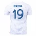 Maillot de Foot Coupe du monde 2022 France Benzema 19 Tenue Extérieur