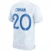 Maillot de Foot Coupe du monde 2022 France Coman 20 Tenue Extérieur