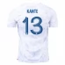 Maillot de Foot Coupe du monde 2022 France Kanté 13 Tenue Extérieur