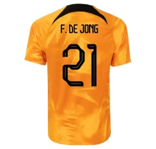 Maillot de Foot Coupe du monde 2022 Pays-Bas F. De Jong 21 Tenue Domicile