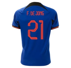 Maillot de Foot Coupe du monde 2022 Pays-Bas F. De Jong 21 Tenue Extérieur