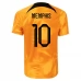 Maillot de Foot Coupe du monde 2022 Pays-Bas Memphis 10 Tenue Domicile